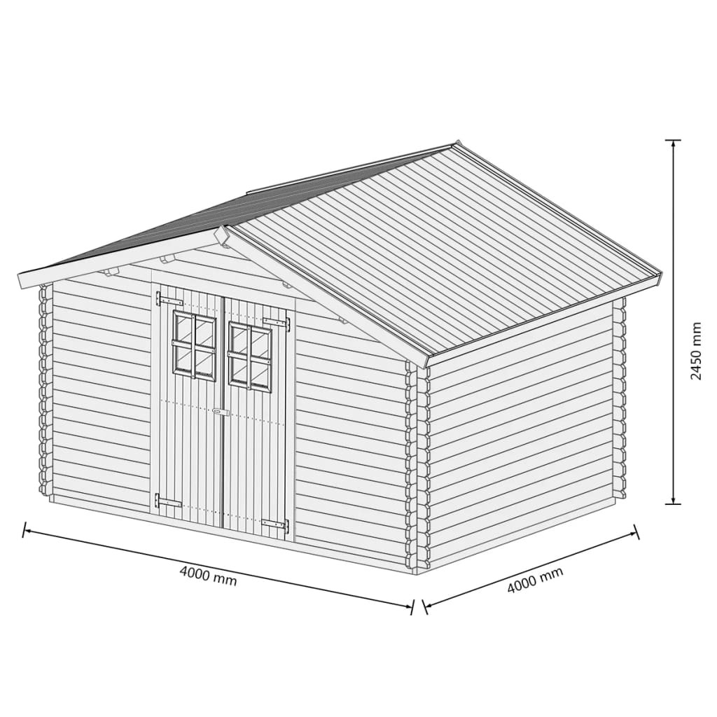34 mm 4x4 m Garden House Shed Log Timber Cabin Solid Wood
